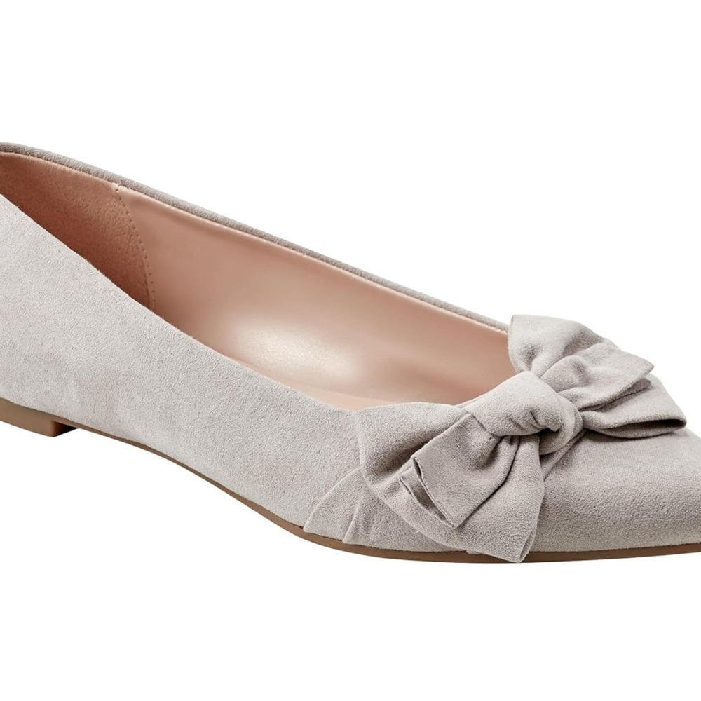 Light gray suede flats